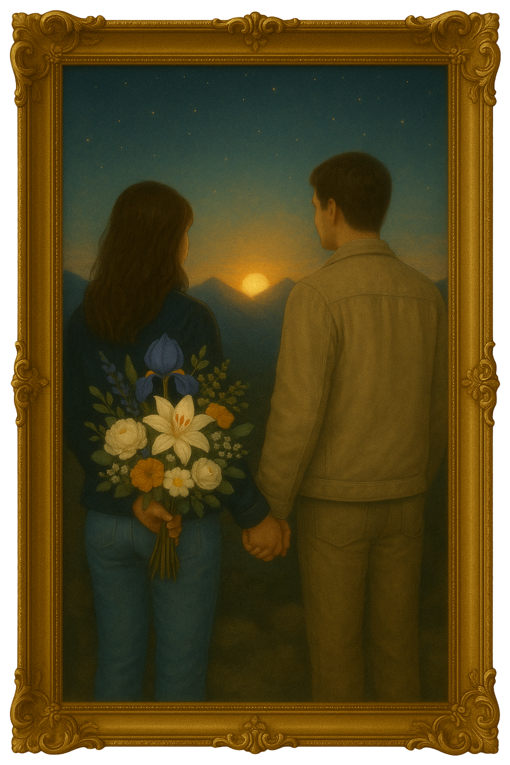 Couple au coucher du soleil illustrant une décoration de mariage symbolique révélant l’essence unique de leur union.